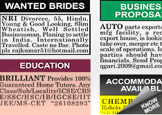 Hans India Situation Wanted display classified rates